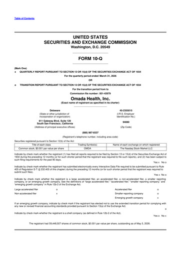 Thumbnail Omada Health 10-Q Quarterly Report FY2026 
