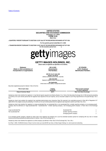 Thumbnail Getty Images 10-Q Quarterly Report FY 