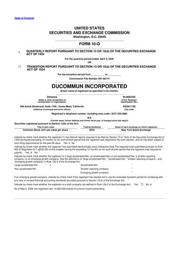 Thumbnail Ducommun 10-Q Quarterly Report FY 