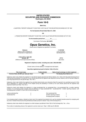 Vorschaubild Opus Genetics 10-Q Quartalsbericht 2026 
