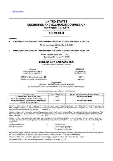 Thumbnail TriSalus Life Sciences 10-Q Quarterly Report FY 