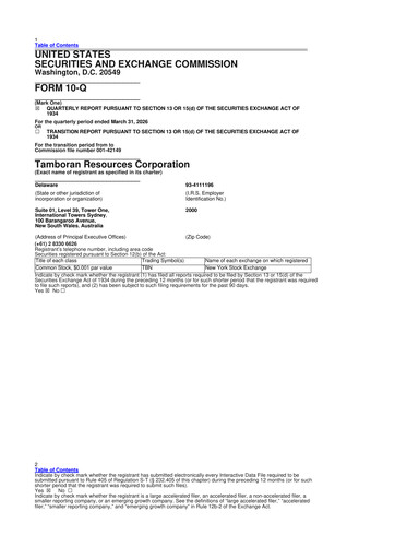Thumbnail Tamboran Resources 10-Q Quarterly Report FY 