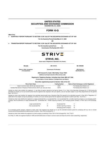 Vorschaubild Strive Asset Management, LLC 10-Q Quartalsbericht  