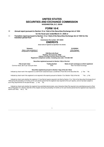 Thumbnail EnerSys 10-K Annual Report 2026