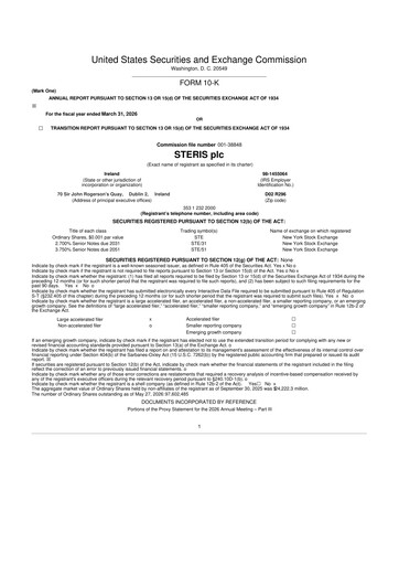 Thumbnail Steris 10-K Annual Report 2026