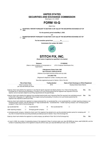 Thumbnail Stitch Fix
 10-Q Quarterly Report FY2026 
