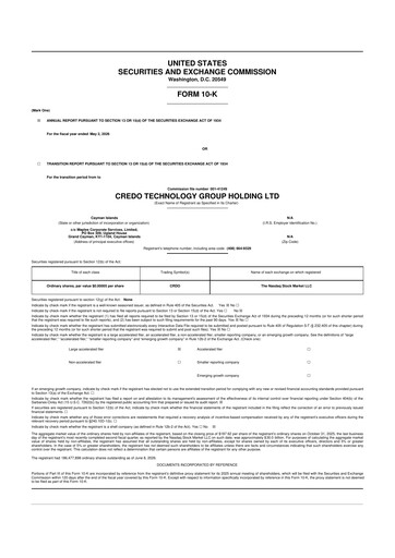 Thumbnail Credo Technology 10-K Annual Report 2026