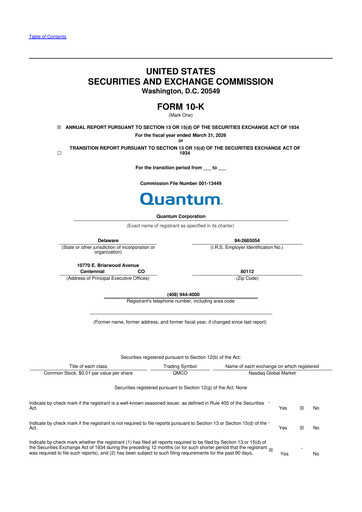 Vorschaubild Quantum Corporation 10-K Jahresbericht 2026