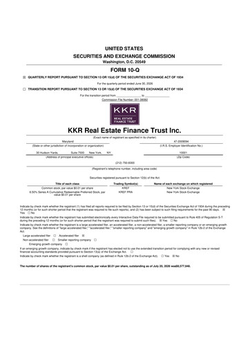 Miniature KKR Real Estate Finance Trust 10-Q Rapport trimestriel 2026 