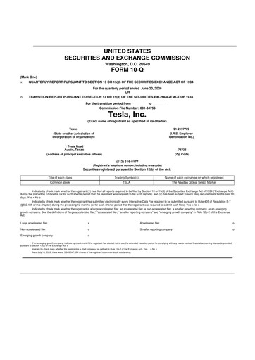 Miniature Tesla 10-Q Rapport trimestriel 2026 