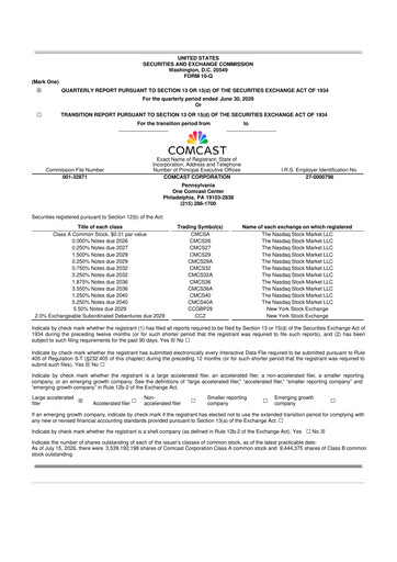 Thumbnail Comcast 10-Q Quarterly Report FY2026 