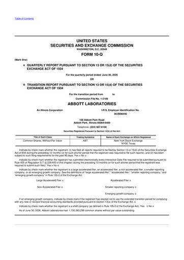 Vorschaubild Abbott Laboratories 10-Q Quartalsbericht 2026 