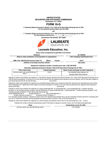 Thumbnail Laureate Education
 10-Q Quarterly Report FY2026 