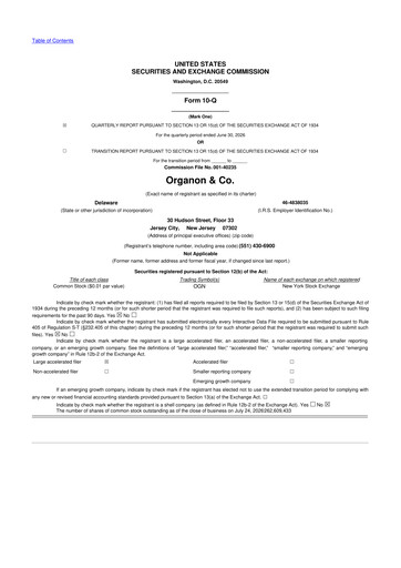 Thumbnail Organon 10-Q Quarterly Report FY2026 