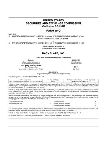 Miniature Backblaze 10-Q Rapport trimestriel 2026 