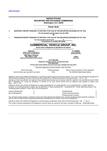 Vorschaubild Commercial Vehicle Group (CVG) 10-Q Quartalsbericht 2026 