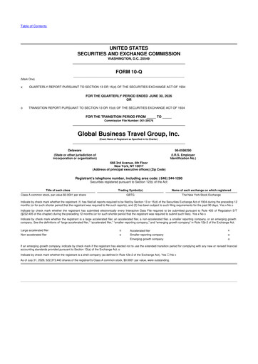 Thumbnail Global Business Travel Group 10-Q Quarterly Report FY2026 