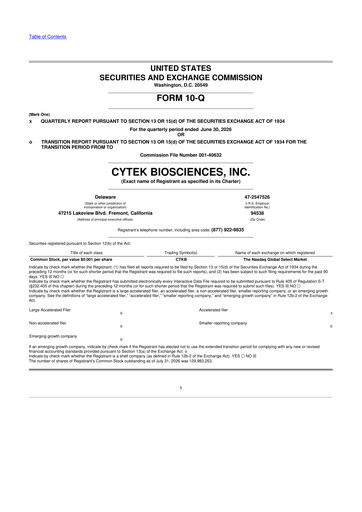 Thumbnail Cytek Biosciences 10-Q Quarterly Report FY2026 