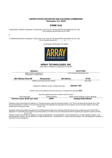 Thumbnail Array Technologies 10-Q Quarterly Report FY2026 