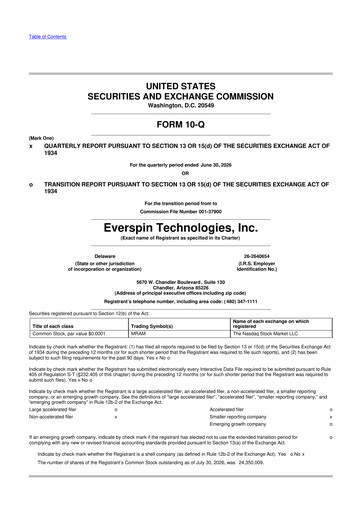 Thumbnail Everspin Technologies 10-Q Quarterly Report FY2026 