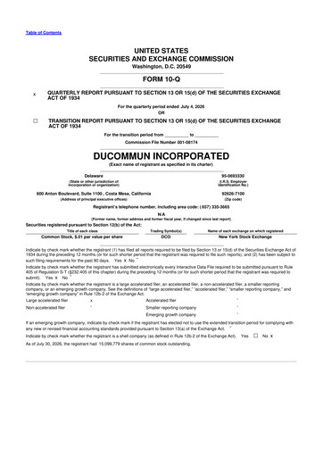 Thumbnail Ducommun 10-Q Quarterly Report FY2026 