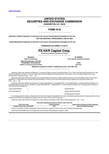 Miniature FS KKR Capital
 10-Q Rapport trimestriel 2026 