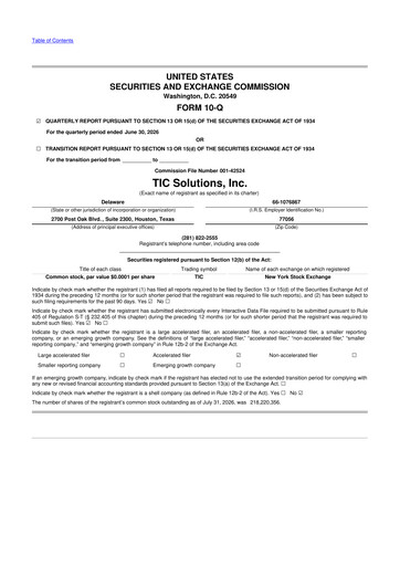 Thumbnail TIC Solutions 10-Q Quarterly Report FY2026 