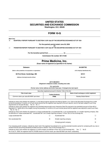 Thumbnail Prime Medicine 10-Q Quarterly Report FY2026 