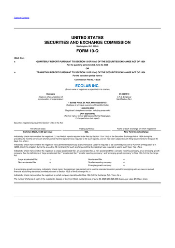 Thumbnail Ecolab 10-Q Quarterly Report FY2026 