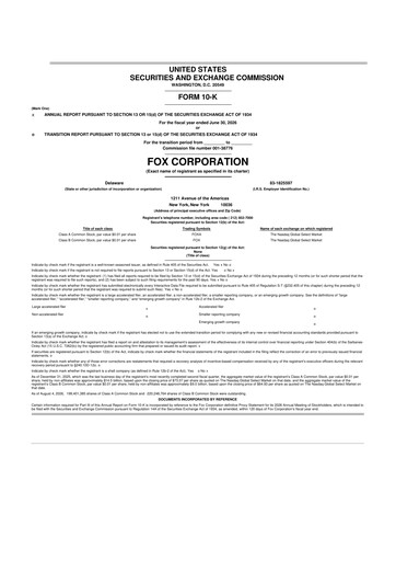Thumbnail Fox Corporation 10-K Annual Report 2026