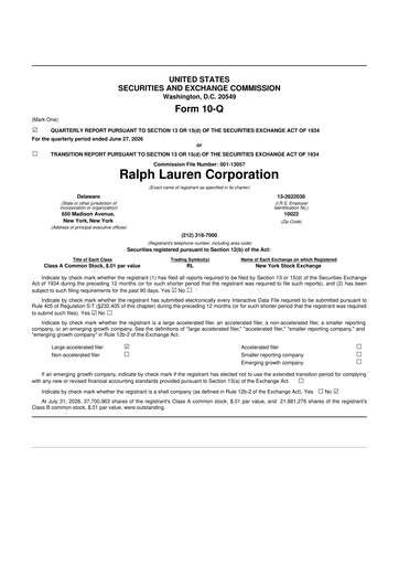 Vorschaubild Ralph Lauren 10-Q Quartalsbericht 2027 