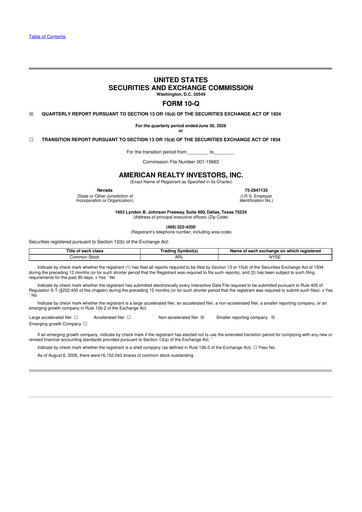 Thumbnail American Realty Investors 10-Q Quarterly Report FY2026 