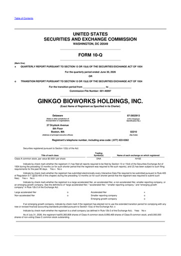 Thumbnail Ginkgo Bioworks
 10-Q Quarterly Report FY2026 