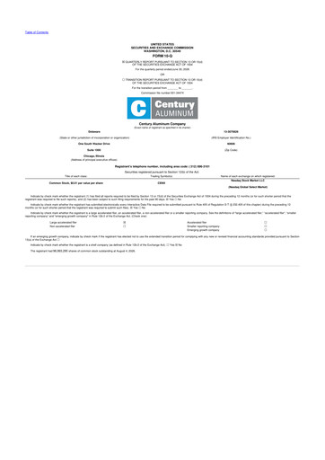 Thumbnail Century Aluminum
 10-Q Quarterly Report FY2026 