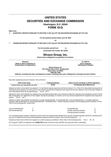 Thumbnail Silvaco Group 10-Q Quarterly Report FY2026 
