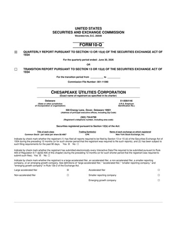 Thumbnail Chesapeake Utilities
 10-Q Quarterly Report FY2026 