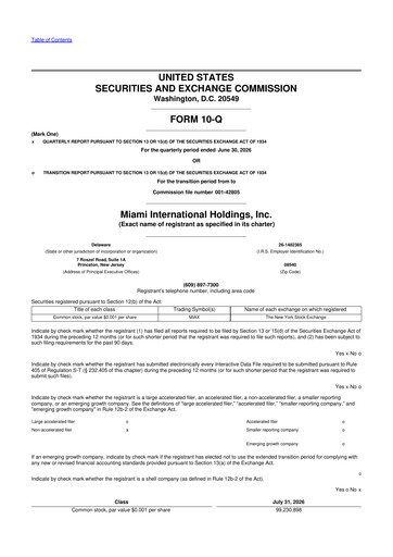 Thumbnail MIAX (Miami International Holdings) 10-Q Quarterly Report FY2026 