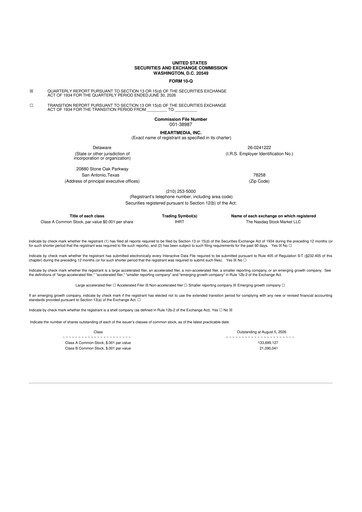 Thumbnail iHeartMedia
 10-Q Quarterly Report FY2026 