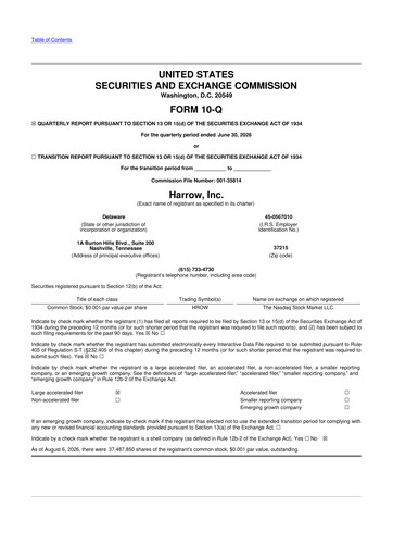 Thumbnail Harrow, Inc. 10-Q Quarterly Report FY2026 