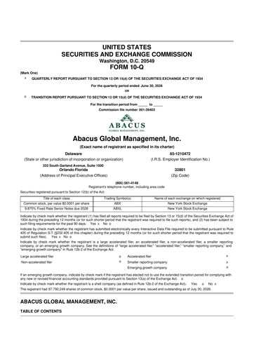 Thumbnail Abacus Global Management 10-Q Quarterly Report FY2026 