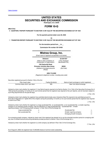 Thumbnail MISTRAS Group
 10-Q Quarterly Report FY2026 