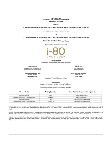 Thumbnail i-80 Gold 10-Q Quarterly Report FY2026 