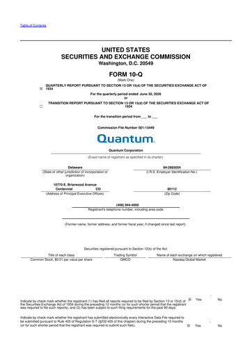 Thumbnail Quantum Corporation 10-Q Quarterly Report FY2027 