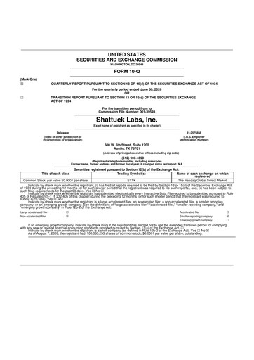 Thumbnail Shattuck Labs 10-Q Quarterly Report FY2026 