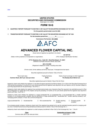 Thumbnail 	Advanced Flower Capital 10-Q Quarterly Report FY2026 