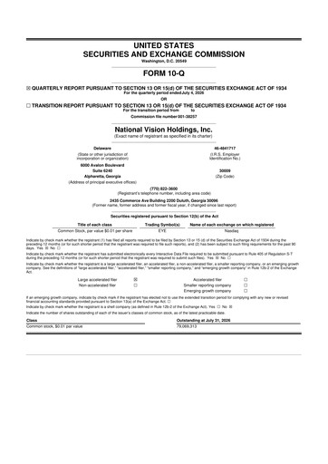 Thumbnail National Vision Holdings 10-Q Quarterly Report FY2026 