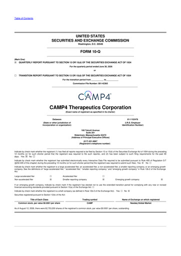 Miniature CAMP4 Therapeutics 10-Q Rapport trimestriel 2026 