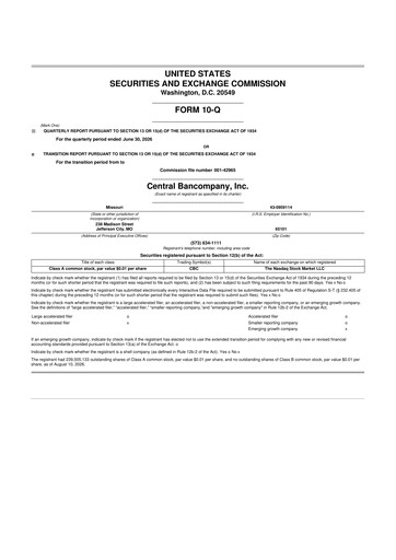 Miniature Central Bancompany 10-Q Rapport trimestriel 2026 