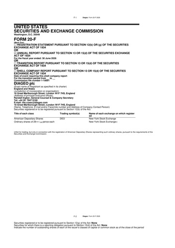 Miniature Diageo 20-F Rapport annuel 2026