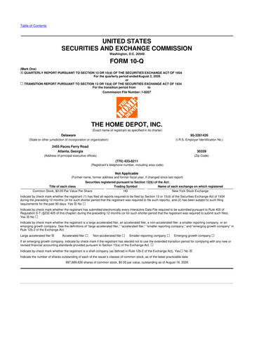 Thumbnail Home Depot 10-Q Quarterly Report FY2026 